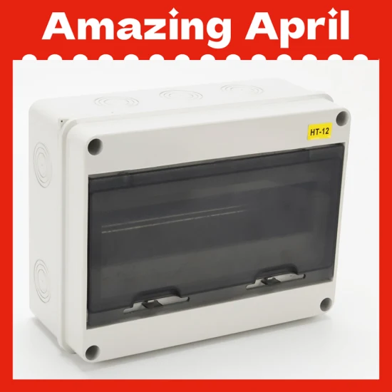 Ht-12 IP65 Открытый водонепроницаемый 12-контактный пластиковый распределительный ящик электропитания