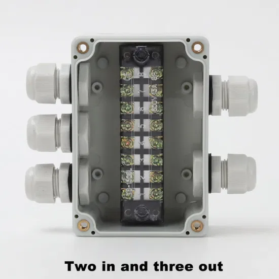 Два входа и три выхода 3,9*2,7*2 дюйма, распределительная коробка для проводов электропитания на открытом воздухе, АБС-пластик, серый цвет